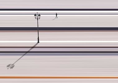 A man and a lamp post