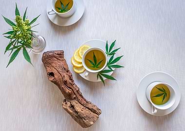 Lemon and cannabis tea