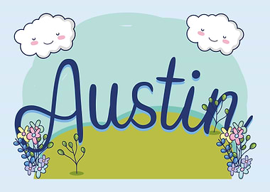 AUSTIN Baby Name Sign Gift