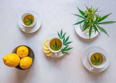 Lemon and cannabis tea