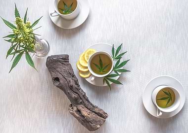 Lemon and cannabis tea