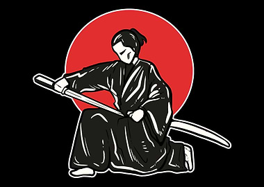 Japan Flag Samurai Japanes