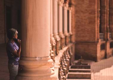 A tourist in Seville Spain