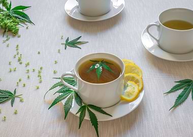 Lemon and cannabis tea