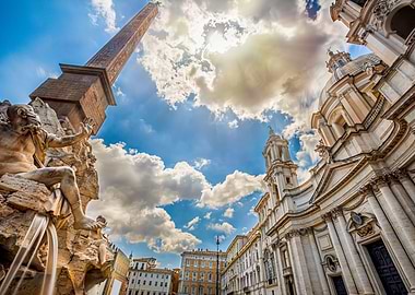 Fountain in Rome in Italy