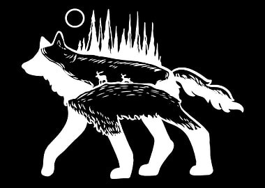 Wolf Forest Deer Camper An