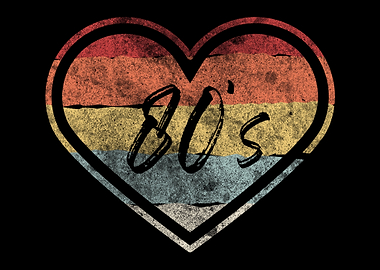 80s Retro Vintage Heart