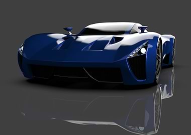 Blue racing car
