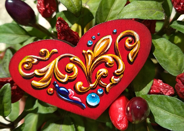 Red ornamented heart