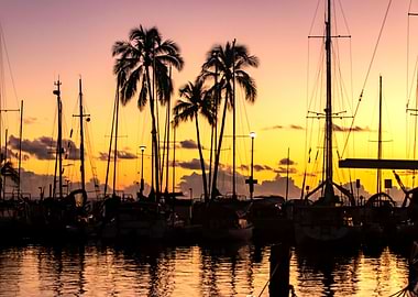 Sunset Harbour in Hawaii