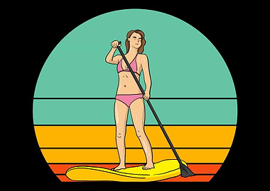 Woman On SUP Stand Up Padd