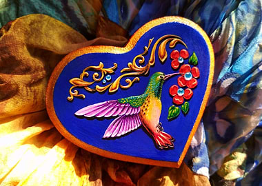 Colibri ornamented heart