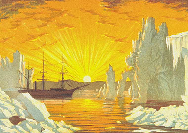 Sailing Ship in Arctic sea