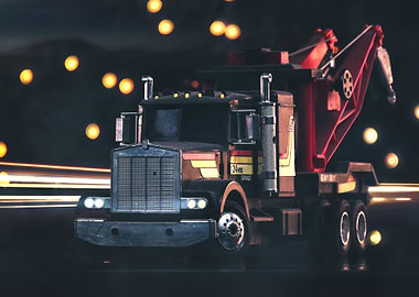 RC tow truck with lights