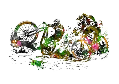 Mountain biking couple