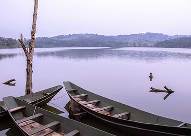 Lake at sunrise Uganda