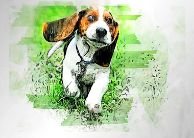 Watercolor dog