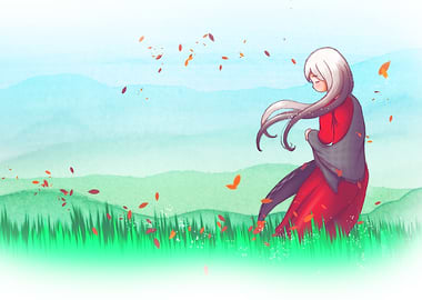 Welsh Girl on a breezy day