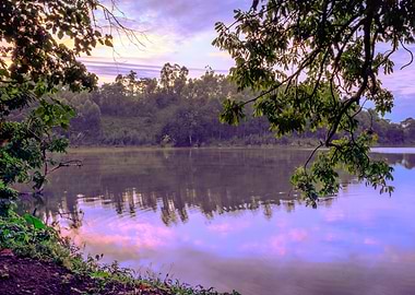 Lake at sunrise Uganda