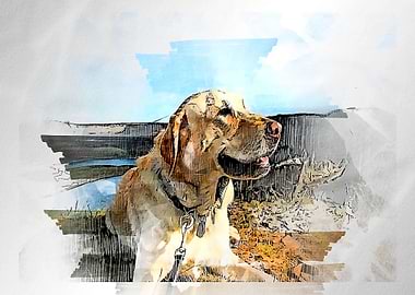 Watercolor dog