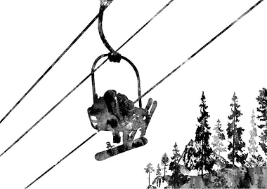 Couple ski lift
