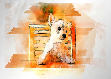 Watercolor dog