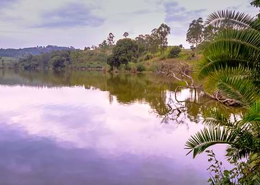 Lake at sunrise Uganda