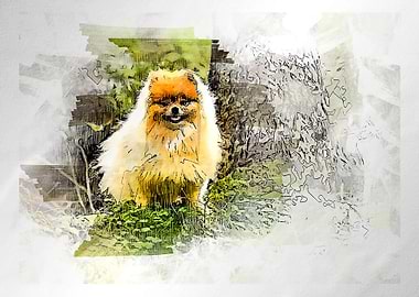 dog watercolor painting