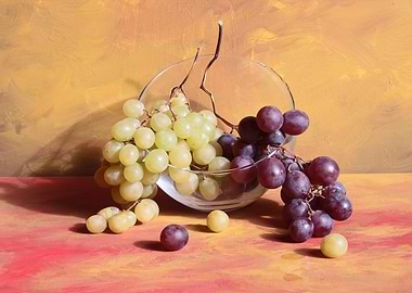 Green and blue grapes