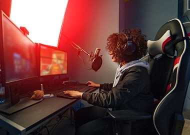 Professional girl gamer