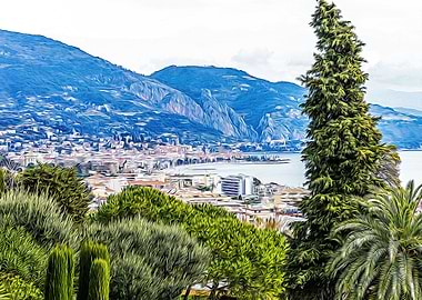 Panoramic view of Menton