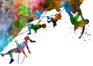 Rock climbing family