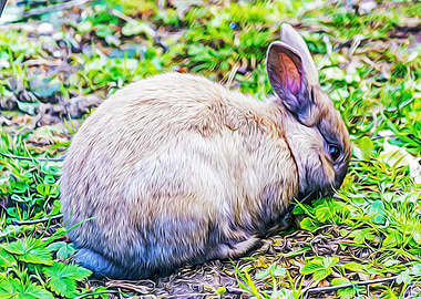 Rabbit in a wood