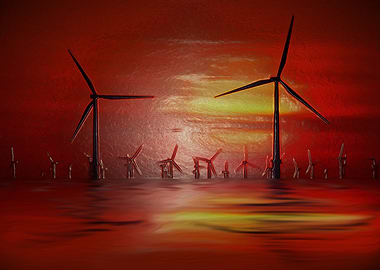 Windmills Digital Art
