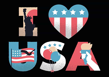 I Love USA Poster