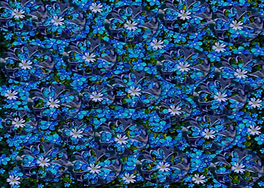sea flowers in the blue