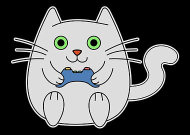 Cat Gamer Player