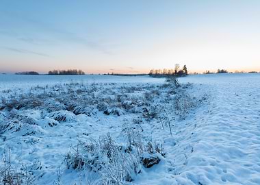 Landscape Frost Field Sky