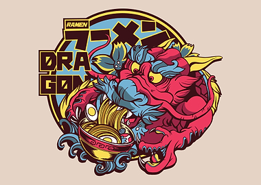 Dragon eating noodles Ani