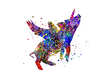 Pig unicorn flying