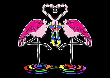 Gay Pride With A Flamingo
