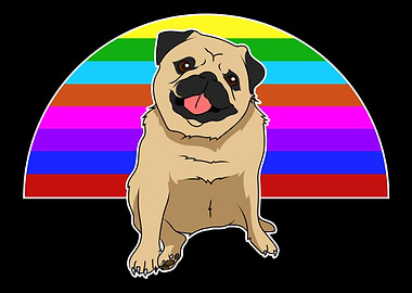 Pug And A Gay Rainbow
