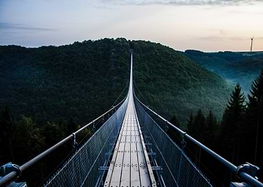 Suspended Bridge by Forest