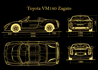 Toyota VM180 Zagato gold
