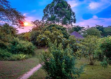 Sunset in Ishasha Uganda