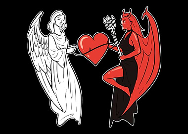 Angel Demon Heart Religiou
