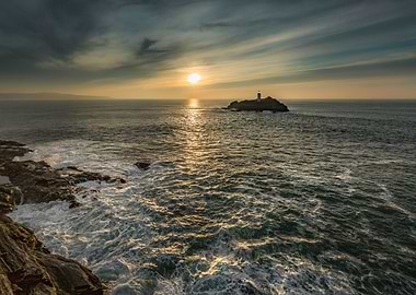 Sunset and Surf Godrevy