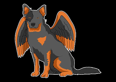 Cute Cattle Dog With Wings