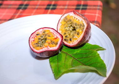 Passion fruit served