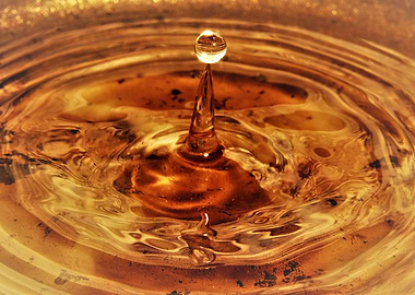 Golden water droplet